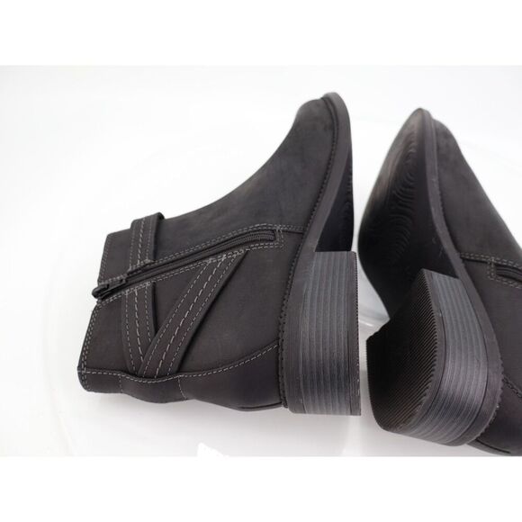 Clarks Women's Maye Strap Boot Size 10 Black Leather Block Heel Comfy Ankle - Picture 7 of 13